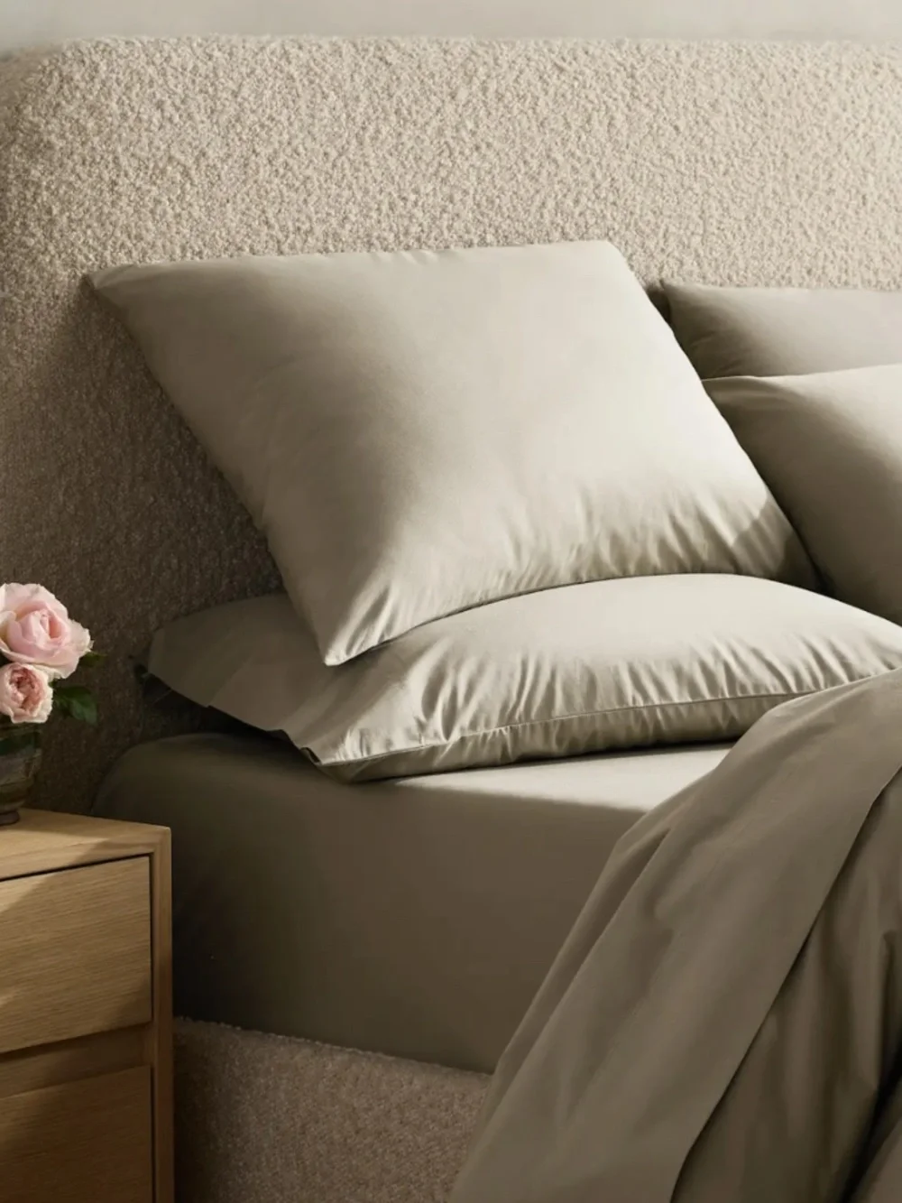 Organic Crisp Percale Duvet Cover Set Toffee Tan Full Queen